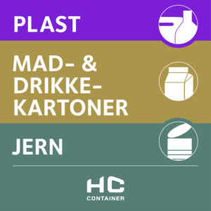 Plast, mad, drikkekartoner, jern & metal