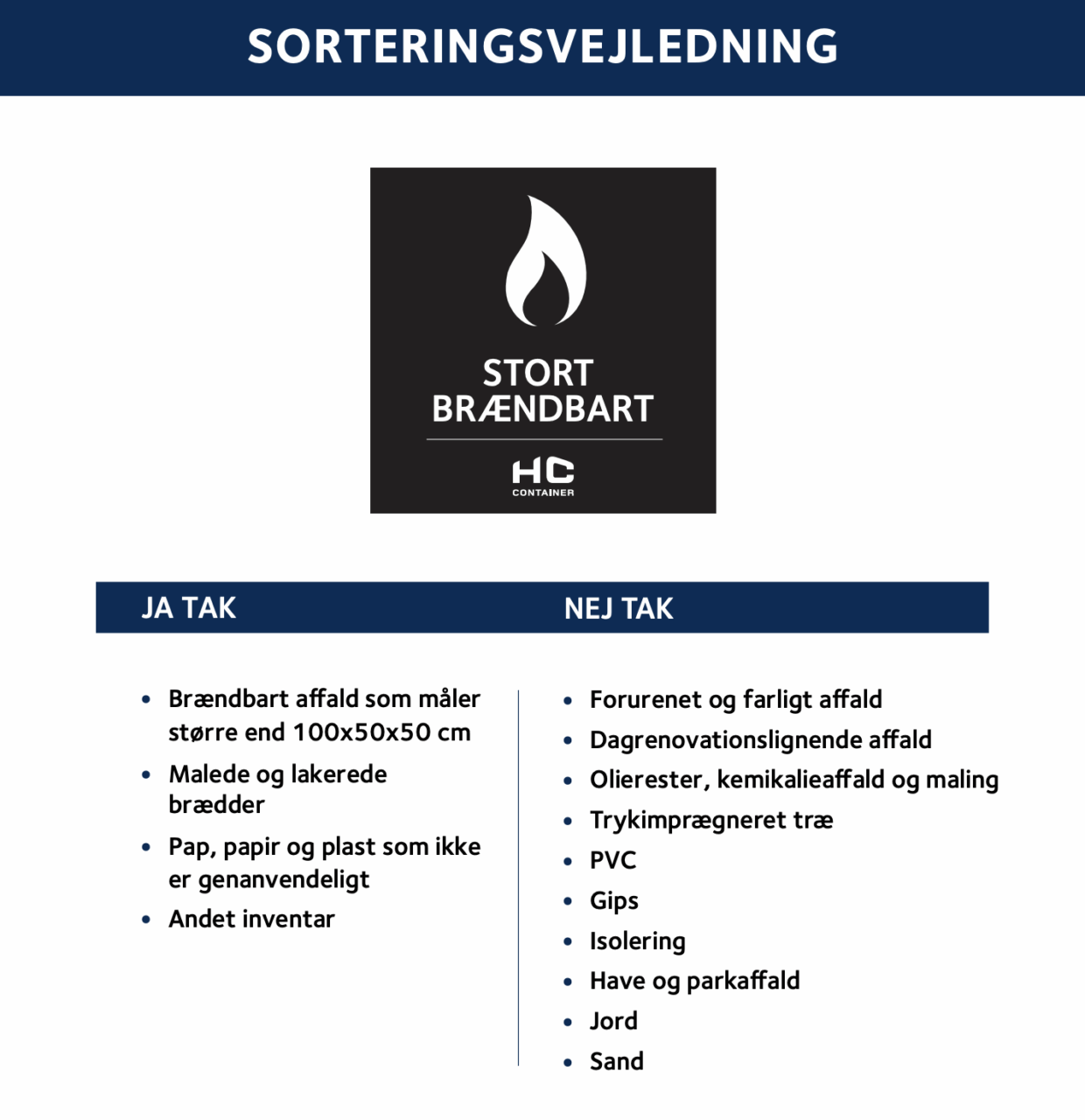 sorteringsvejledning braendbart hccontainer | HC Container