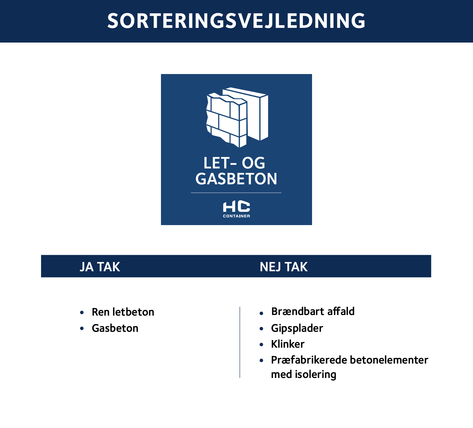 sorteringsvejledning gasbeton hccontainer | HC Container
